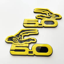 COYOTE 5.0 Fender Badges Emblem 3D Badge Black vs Yellow 2 4