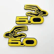 COYOTE 5.0 Fender Badges Emblem 3D Badge Black vs Yellow 2 5