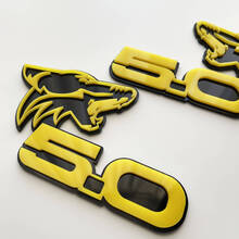 COYOTE 5.0 Fender Badges Emblem 3D Badge Black vs Yellow 3