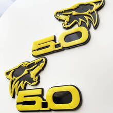 COYOTE 5.0 Fender Badges Emblem 3D Badge Black vs Yellow 4