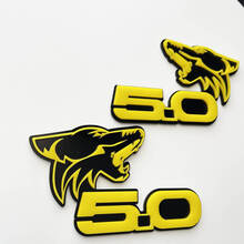 COYOTE 5.0 Fender Badges Emblem 3D Badge Black vs Yellow 5