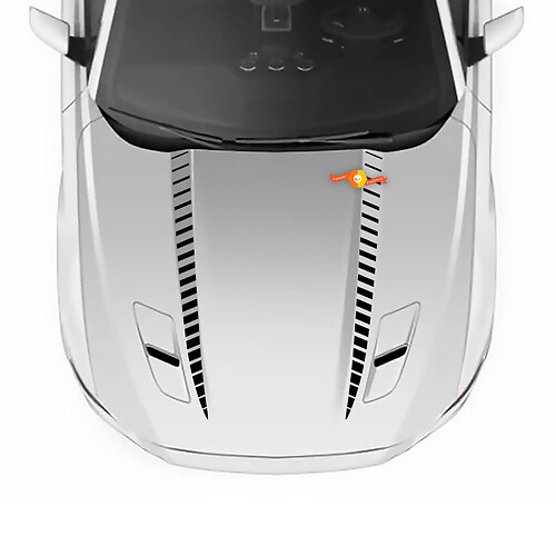 Set Ford Mustang 2015 - 2017 Hood Vinyl Spears Decals Stickers Stripes Graphic
