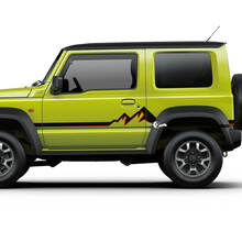 Pair Suzuki JIMNY Side Doors Mountain graphics decal Lines sticker 2 Colors 2