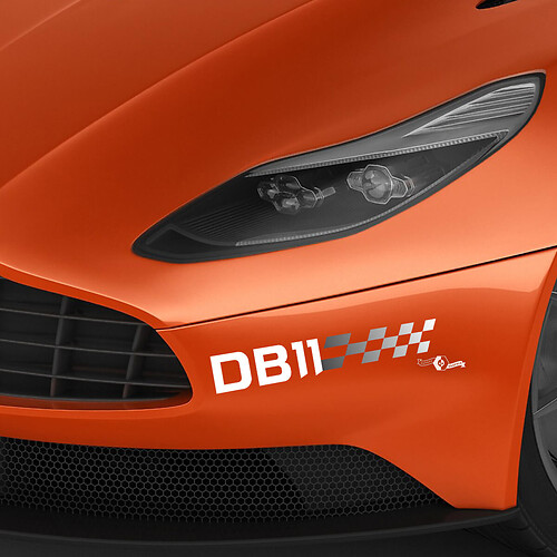 Pair Aston Martin DB11 Front Bumper Vinyl Decals Stickers 2 Colors - Gradient 