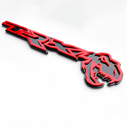 TRX 3D Badge Black vs Red Fender Badge Emblem