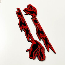 TRX 3D Badge Black vs Red Fender Badge Emblem 2 4