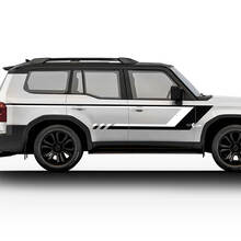 Toyota Land Cruiser Vintage Side Doors Checkered Stripes Stickers Decals Vinyl Graphic Stickers Decals Kit 3