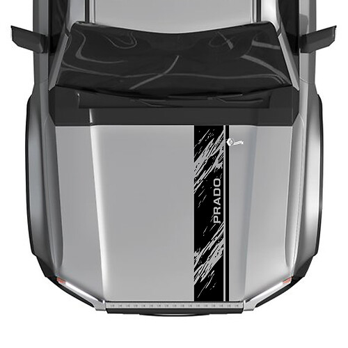 2024 Toyota Land Cruiser Prado Hood Stripe Destroyed Decals Vinyl Graphic Sticker 