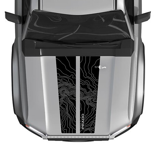 Topographic Contour Map Hood Decal Stickers for 2024 Toyota Land Cruiser – Custom Vinyl Graphics