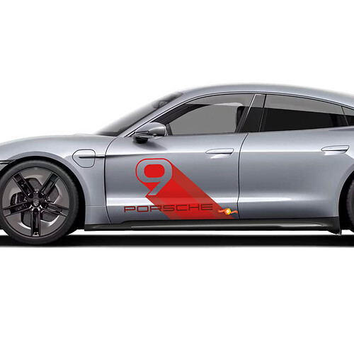 Porsche Taycan Bespoke Decal Set Side Door Sticker - Custom Vinyl Graphics