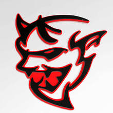 Dodge Demon 3D Badge Fender Badges Emblem Red vs Black 2 2
