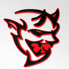 Dodge Demon 3D Badge Fender Badges Emblem Red vs Black 2 3