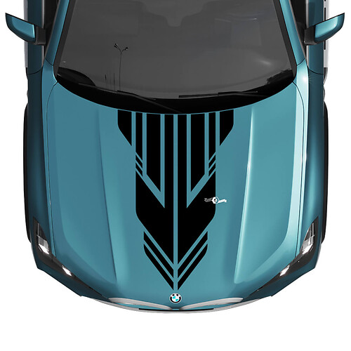 BMW X5 G05 Hood Custom Accent Stripe Decal Strobe - Vinyl Graphics Stickers