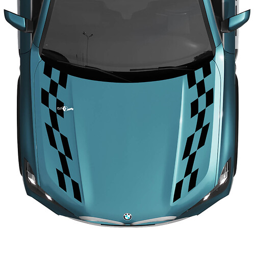 BMW X5 G05 Hood Checkered Stripe Decals - SupDec Graphix Vinyl Stickers