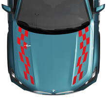 BMW X5 G05 Hood Checkered Stripe Decals - SupDec Graphix Vinyl Stickers 2