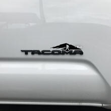 Toyota Tacoma Mountains Bigfoot Sasquatch Yeti Decal Sticker Over Badge Tacoma 2