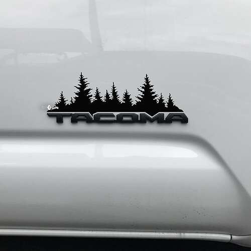 Toyota Tacoma Trees Forest Decal Sticker Over Badge Tacoma