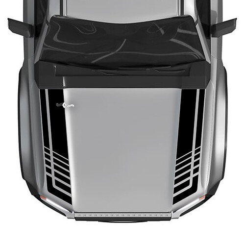 Toyota Land Cruiser Prado Hood Stripes Strobe Decals Sticker -Two-Color Vinyl Graphic Kit