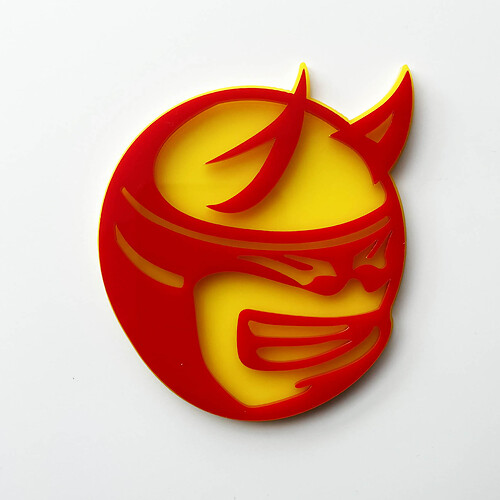 Custom 3D Badge Drag Bee Demon Dodge Charger Challenger logo Fender Badges Emblem Red and Yellow