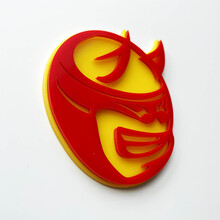 Custom 3D Badge Drag Bee Demon Dodge Charger Challenger logo Fender Badges Emblem Red and Yellow 3