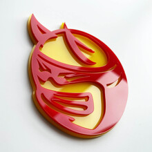 Custom 3D Badge Drag Bee Demon Dodge Charger Challenger logo Fender Badges Emblem Red and Yellow 4