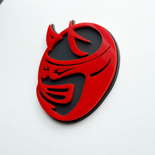 Custom 3D Badge Drag Bee Demon Dodge Charger Challenger logo Fender Badges Emblem Red and Grey 2