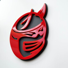Custom 3D Badge Drag Bee Demon Dodge Charger Challenger logo Fender Badges Emblem Red and Grey 3