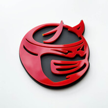 Custom 3D Badge Drag Bee Demon Dodge Charger Challenger logo Fender Badges Emblem Red and Grey 4