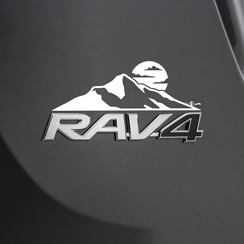 Mountains Sunset Decal Sticker Over Rear Toyota Rav4 Badge