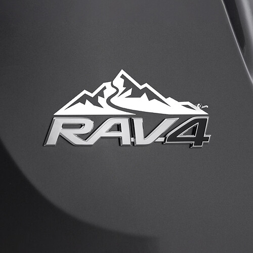 Mountains Decal Sticker Over Rear Toyota Rav4 Badge