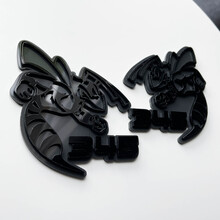 Hornet Bee 345 3D Badge - Custom Fender Badges Emblem for Cars & Trucks Black and Grey 2