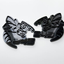 Hornet Bee 345 3D Badge - Custom Fender Badges Emblem for Cars & Trucks Black and Grey 3