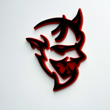 Dodge Demon 3D Badge Fender Badges Emblem Red vs Black 1 2