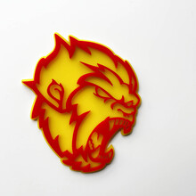 Angry Yeti Sasquatch Bigfoot 3D Fender Badges Emblem Yellow vs Red 4
