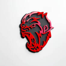 Angry Yeti Sasquatch Bigfoot 3D Fender Badges Emblem Grey vs Red 2