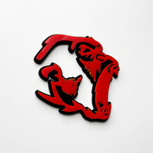 Gorilla Angry 3D Badge Fender Badges Emblem Red vs Black 2
