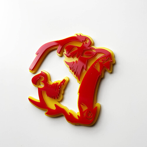 Gorilla Angry 3D Badge Fender Badges Emblem Red vs Yellow