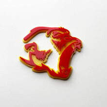 Gorilla Angry 3D Badge Fender Badges Emblem Red vs Yellow 3