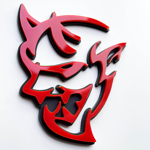 Custom 3D Badge Demon Dodge Charger Challenger logo Fender Badges Emblem Red vs Black
