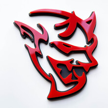 Custom 3D Badge Demon Dodge Charger Challenger logo Fender Badges Emblem Red vs Black 3