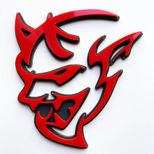 Custom 3D Badge Demon Dodge Charger Challenger logo Fender Badges Emblem Red vs Black 4