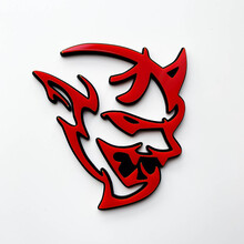 Custom 3D Badge Demon Dodge Charger Challenger logo Fender Badges Emblem Red vs Black 5
