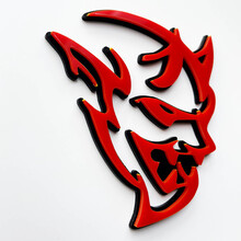 Custom 3D Badge Demon Dodge Charger Challenger logo Fender Badges Emblem Red vs Black 6