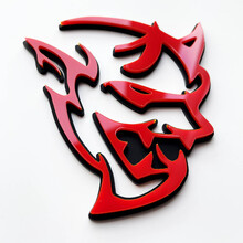 Custom 3D Badge Demon Dodge Charger Challenger logo Fender Badges Emblem Red vs Black 7