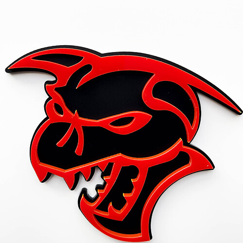 Hellcat Demon 3D Badge Fender Badges Emblem Black vs Red