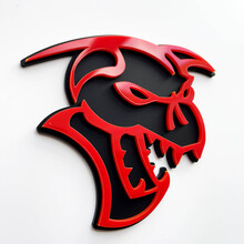 Hellcat Demon 3D Badge Fender Badges Emblem Black vs Red 2