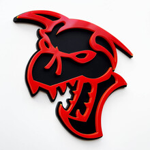 Hellcat Demon 3D Badge Fender Badges Emblem Black vs Red 3