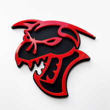 Hellcat Demon 3D Badge Fender Badges Emblem Black vs Red 4