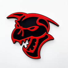 Hellcat Demon 3D Badge Fender Badges Emblem Black vs Red 5