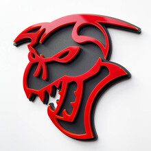 Hellcat Demon 3D Badge Fender Badges Emblem Grey vs Red 2